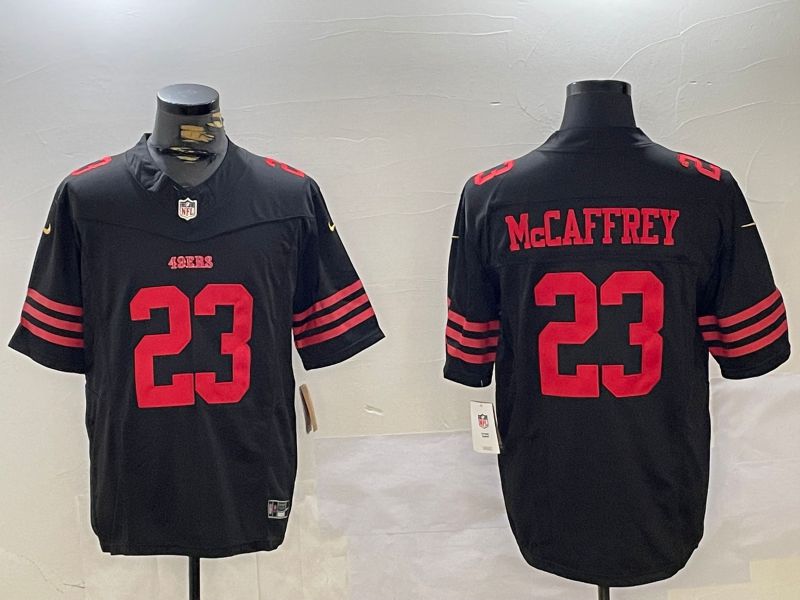 Men San Francisco 49ers #23 Mccaffrey Black Three generations 2024 Nike Vapor Limited NFL Jersey style 1->san francisco 49ers->NFL Jersey